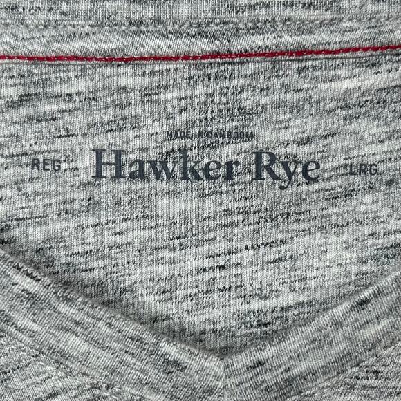 Hawker Rye V Neck T-Shirt Size L Heather Gray NWOT - Picture 4 of 8